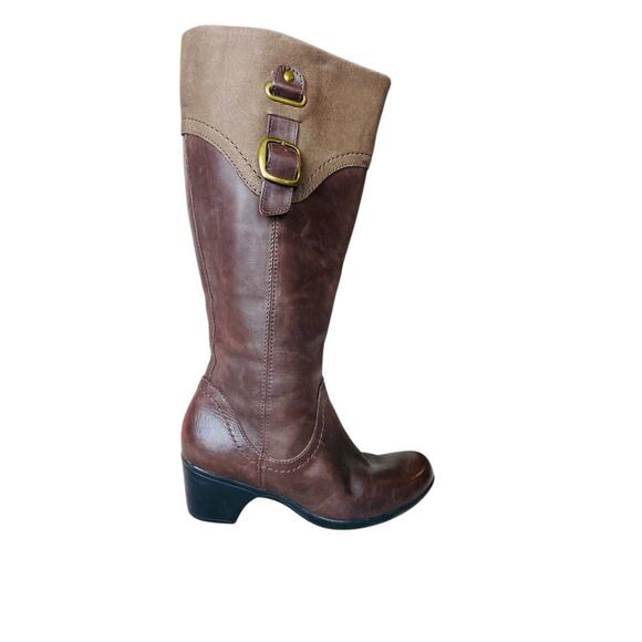 Clarks Ingalls Womens Delaware Leather Tall Equestrian Riding Boots Browns 7M - Picture 1 of 11